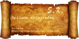Spilman Krisztofer névjegykártya